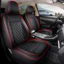 GIANT PANDA Full Set Leather Seat Cover for Mazda, 3 6 CX-3 CX-30 CX-5 CX-7 Tribute, Custom Fit Seat Protectors (Red 5-Seat)