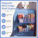 FoldTier 2 Pack Blue Magnetic Fridge Basket, 13.8 x 3.1 x 4.9 Inch