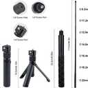 Bullet Time Handle Tripod Rotating Grip with Invisible Selfie Stick for Insta360 X5/X4, DJI OSMO Pocket 3, GoPro,1/4" Thread, 6 lbs Capacity, Compact Selfie Stick & Tabletop Tripod (47 inches)