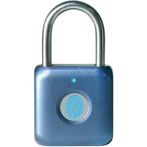 eLinkSmart Fingerprint Padlock - Blue Metal Keyless Combination Lock for Gym Locker School Locker Backpack Suitcase Luggage