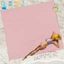 Beach Blanket Sandproof Waterproof 78''81''1-5 Adults Oversized,Compact Lightweight Durable Beach Mat for Travel Camping Hiking Picnic Blanket (Pink)