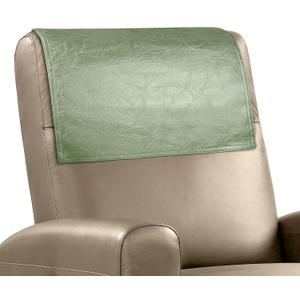 Recliner Headrest Protector Faux Leather Headrest Cover for Recliner Chair Couch Headrest Cover for Furniture Sofa Protector Chair Arm Covers for Home Office 17 x 27In(Mint Green) (Hook & Loop Strips)