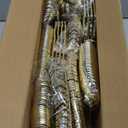 300PCS Gold Plastic Silverware, Heavy Duty Gold Disposable Utensils, Retro Design Plastic Cutlery Set Includes 100 Forks, 100 Spoons, 100 Knives for Parties and Wedding