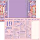 4 x qiqee 2025 19th Birthday Greeting Card, Jumbo Purple 19 Years Old Birthday Gift Card,Memory Back In 2006Envelope