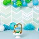 Ephlyn 26Pcs Rainbow Cake Toppers Mini Balls Cake Decorations Pastel Color Balls Cupcake Toppers for Birthday Baby Shower Wedding Party Supplies Green Coffee