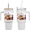 chunmo 40 oz Glass Tumbler with 2 Lids-Bamboo Straw Lid & 2-in-1 Sip and Flip Straw Lid,Iced Coffee Cup with Handle, Glass Water Bottles with Silicone Sleeve,Glass Cup with Straws, BPA Free-1 Pack