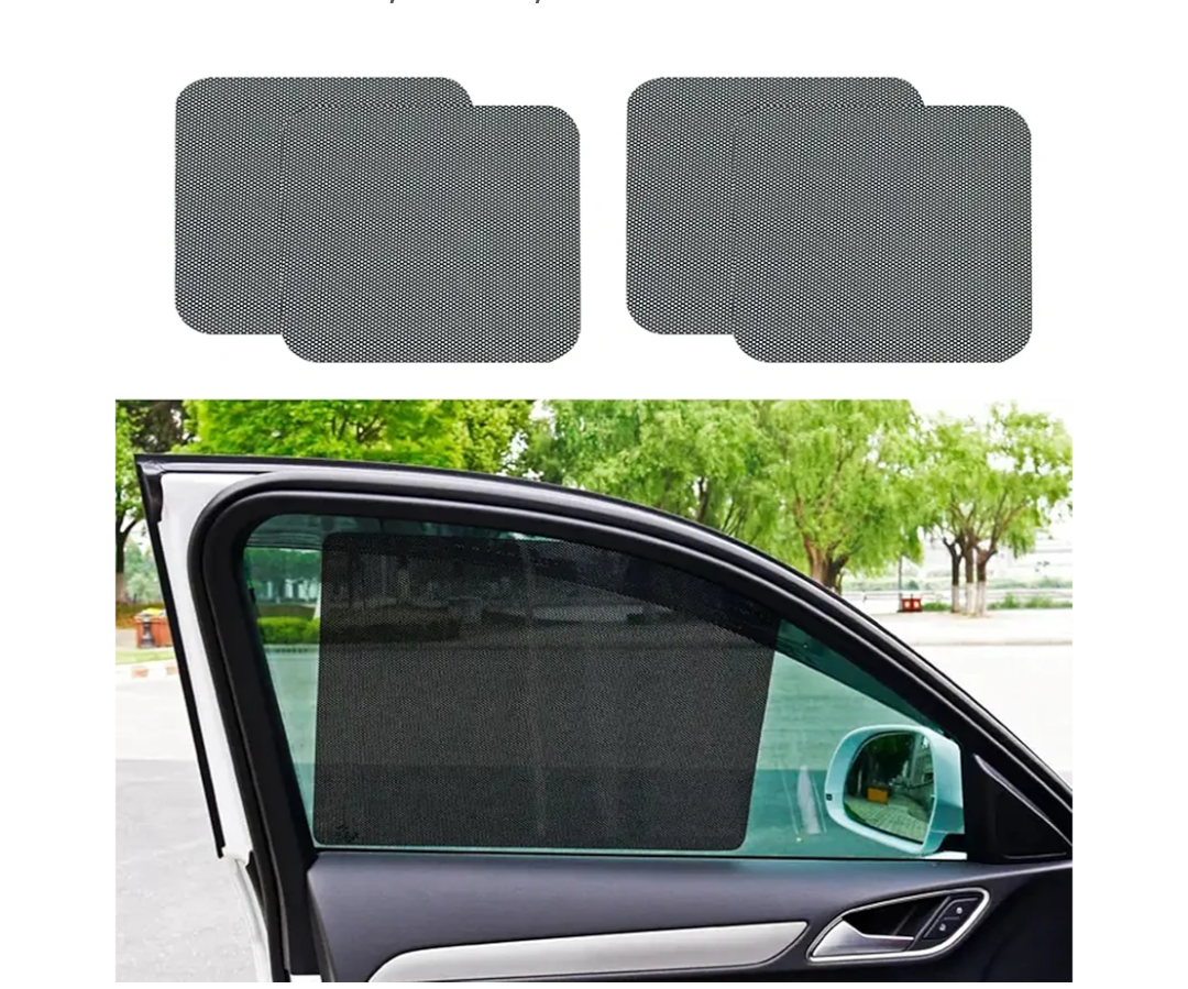 4Pcs Car Side Window Sunshade, Car Window Shades, Static Cling Films Stickers to Blocking UV Rays and Protecting Privacy, Reuseable Washable Sun Shade Universal for Cars, Trucks, SUVs