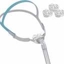 Upgrade Nasal Pillow Under The Nose Silicone Mask Assembly, Replacement Accessory with Headgear, Frame, Tube and 3 x Nasal Pillow