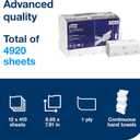 Tork PeakServe Continuous Hand Towel White H5, Advanced, Compressed, 12 x 410 sheets, 105065