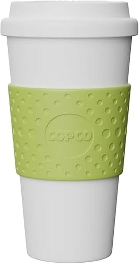 Copco Acadia 16 oz Travel Mug - Insulated Reusable Coffee Tumbler with Double-Walled Plastic, Leak-Proof Lid, BPA-Free - Portable Mug for Hot & Cold Drinks, Cup Holder Friendly (Green)