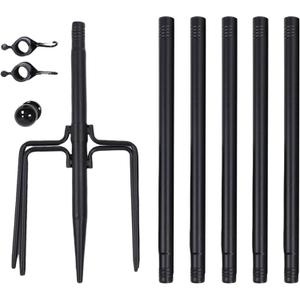 Garden Flag Pole 10ft Telescopic Kit Heavy Duty 5 Claw Base Flag Pole with 6 Sections 3 Mounting Accessories