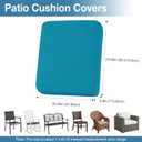 hyha Waterproof Outdoor Cushion Covers for Patio Furniture, Stretch Patio Chair Cushion Slipcovers, Coated UV Resistant Replacement Seat Covers, Solid Color (Teal, 4PC)