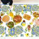 169 Pcs Capri Lemon Party Decorations Amalfi Coast Lemon Party Supplies Serve 24 Summer Mediterranean Tableware Set Lemon Plates Napkins Tablecloth for Birthday Bridal Shower
