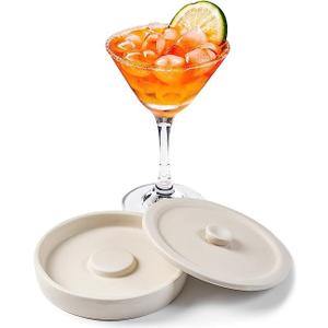 Ceramic Margarita Salt Rimmer with Lid Home Bar Accessories for Seasoning - Rimmers for Drinks - Bartender Kit Tools - Bar Decor Sugar Salt Rimmer Plate Hand Make (1 pcs)