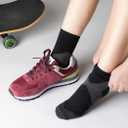 GLENMEARL Crew Socks for for Men & Women, 5 Pairs Cushioned Athletic Cotton Socks, Moisture Calf Boot Socks for Hiking (Black, M)