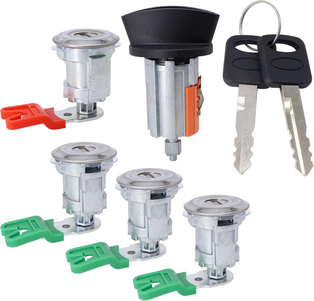 HiSport Ignition Switch Door Lock Cylinder with Key - Compatible with Econoline E150, E250, E350 Vans 1997-2020 Replace LC6177, 703369, 597638