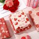 12 Sheet Vintage Valentine's Day Wrapping Paper Red Pink Heart Gift Wrap Art Paper for Wedding Anniversary Birthday Mother's Day, Folded Flat, 19.7 x 27.6 Inch