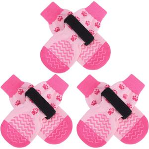 EXPAWLORER Anti Slip Dog Socks to Prevent Licking Paws,Winter Dog Boots & Paw Protectors,Dog Booties for Hardwood Floors with Grippers,Dog Shoes for Hot/Cold Pavement Small   Dog S