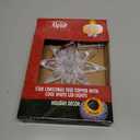 Alpine Corporation 13" Tall Snowflake 8-Point Tree Topper with 11 Cool White LED Lights, Christmas Decoration with Timer Function, and Radiant Glow for Holiday Trees