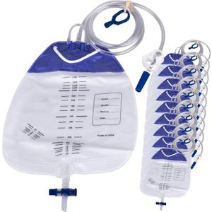 10 Packs Drainage Bags 1500mL with Anti-Reflux, Leak Proof Urinary Drainage Bag - Urine Collection Bag with 48" Drainage Tube, Medical Drain Bags, Urinary Bags for Home and Hospitals Health Aids