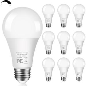 10-Pack 14W LED Dimmable Light Bulbs, 100W Equivalent, A19 LED Bulbs - 1500LM, Warm White 3000K, No Flicker, E26 Base for Kitchen, Bedroom, Office