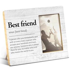 Thank You Gifts for Friends, Appreciation Gift for Friend, Friendship Gifts, Best Friend Definition Wood Picture Frame for 4x6 Inches Photo