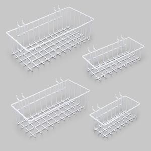 Pegboard Baskets,Pegboard Accessories,Can be Used to Store Items That Are Not Easy to Hang on a Pegboard(4pcs) (White Light-Duty)