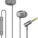 SoundMAGIC E11C Wired Earbuds with Microphone HiFi Stereo Earphones Noise Isolating in Ear Headphones Powerful Bass Tangle Free Cord Gunmetal