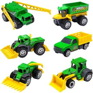 Oriate Children Diecasting Farm Car Toy Set 6pcs, Harvester, Transporter, Truck, Sprayer Small Farm Toys, Mini Cars Model Christmas, Birthday, 3 Years Old and Up Boys Girls Gifts
