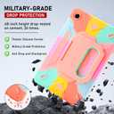 Kids Case for Galaxy Tab A11+ Plus/A9 Plus 11 inch with Rotating Grip Magic Stand,Keychain/Shoulder Strap,Upgraded Military Cover for Samsung Galaxy A11+/A9+ Case (Colourful)