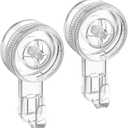 LUXEAR Suction Cup Hooks 2 Pack, Single Hook Design - Waterproof Vacuum Suction Hangers for Bathroom Kitchen, Removable Reusable PVC Suction Hooks for Towel Loofah Bathrobe Christmas Decor