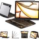 Tiaota Transparent Case with Keyboard for iPad Pro 13 inch (M5/M4, 2025/2024), iPad Pro 13,7-Color Backlit,Magic wireless Keyboard, 360Rotating,Multi-Touch trackpad,Pencil Holder,with shortcuts,black