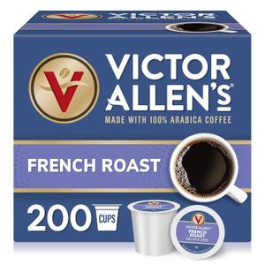 Victor Allen's Coffee French Roast, Dark Roast, 200 Count, Single Serve Coffee Pods for Keurig K-Cup Brewers, Expiry: 04/30/28
