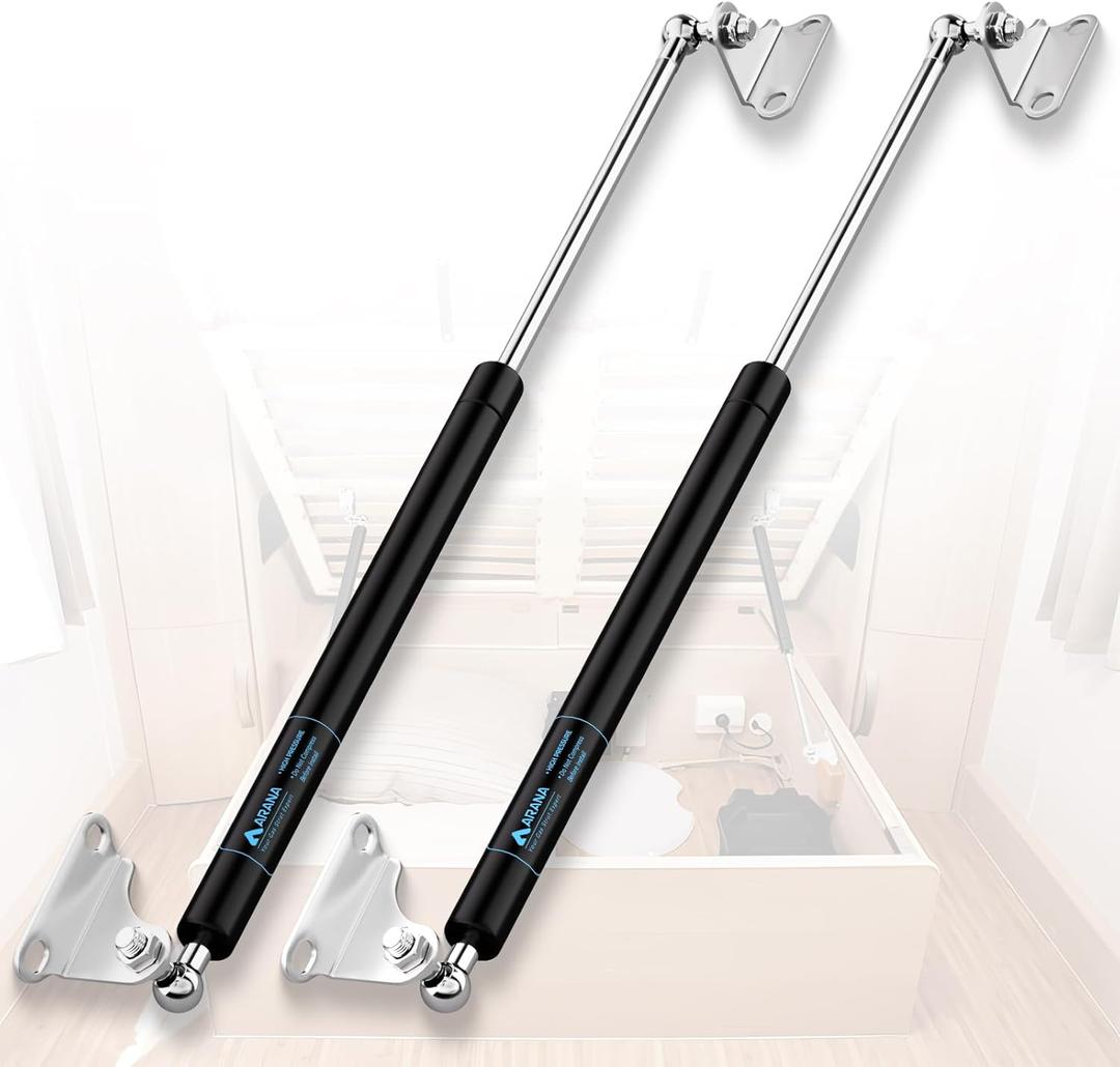 ARANA Gas Struts 23 inch 80Lb Gas Springs Shocks with Mounting Brackets, 23" Lift Support for Heavy Duty Lid RV Bed Camper Bed Trap Door Bench Lid (Fit 64-88lbs Lid), 2Pcs