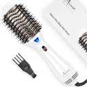 Aima Beauty One Step Dryer & Volumizing Hot Air Brush, Blow Dryer, Ceramic Straightener, Curler & Hot Comb 4 in 1 Salon Ionic Hair Styling Tools, White (2.3"/ 60mm Oval Barrel)