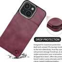 GUERNICA for iPhone 15 Wallet Case with RFID Blocking Card Holder for Women Men, Kickstand Shockproof Phone Case for iPhone 15(6.1"),Light Red