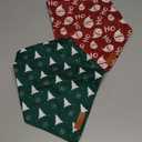 Realeaf Christmas Dog Bandanas 2 Pack, Christmas Tree and Santa Claus Dog Scarf for Boy and Girl, Premium Durable Fabric, Holiday Bandana for Small Medium Large and Extra Large Dogs (Large)