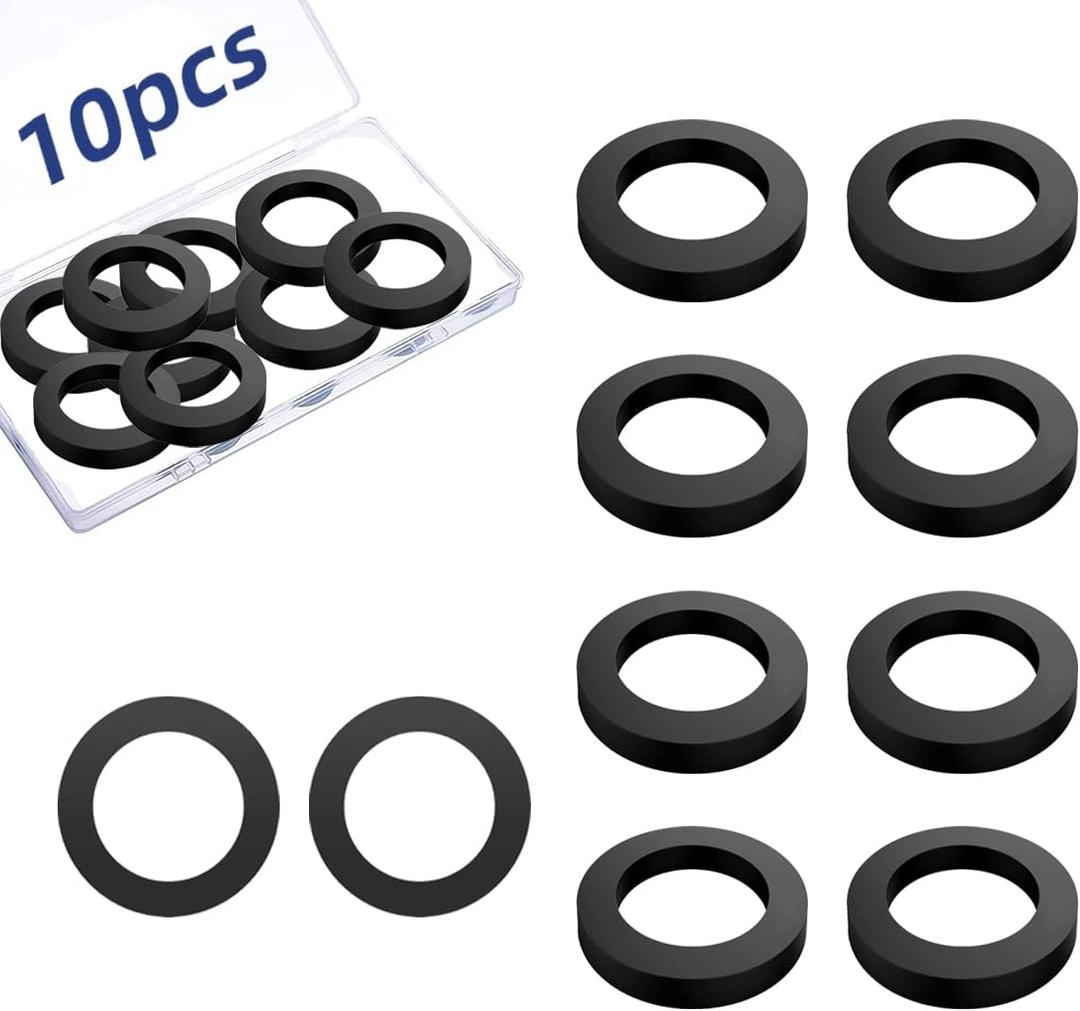 10Pcs Oil Resistant Rubber Washers 1 1/2" OD x 1" ID x 1/8" Thickness Black Neoprene Industrial Flat Rubber Spacer