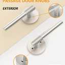 Asidrama 4 Pack Passage Brushed Nickel Door Handles, Door Lever with Door Knobs Indoor for Bedroom or Bathroom, Heavy Duty Door Handles Interior with Locks for Left Right Sided Doors