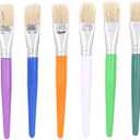 10PCS Set Paint Brush Children Oil Watercolor Painting Candy Color Plastic Handle Bristle Hair Gouache Drawing Kit for Kids (Flat Peak)
