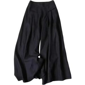 RoseSeek Women's Wide Leg Palazzo Pants Mid Rise Work Dress Pants Casual Long Trousers (Black, S)