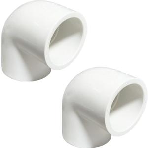 2PCS 2 Inch White PVC 90 Degree Elbow Adapter Pipe Fittings 2 Way Right Angle Pipe Corner Coupling Connectors for Sprinkler, Drip Irrigation System HE051-2