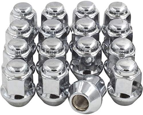 Wheel Accessories Parts Set of 16 Chrome 10x1.25 ATV Lug Nuts Bulge Acorn Seat 1.25" Long, 17mm Hex - OEM 250100184 Fits 2017 Can Am Maverick, Defender, Commander