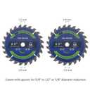 3pcs Circular Saw Blade - [6 1/2-inch x 24 Teeth x 5/8-inch Arbor] Circular Cutting Blade with 5/8" to 3/8" Washer Adapter for Woodworking Plastic Use, 0.06-inch Kerf