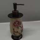 Popular Bath Soap Dispenser/Lotion Pump, Larrisa Collection, Rose Design, Brown