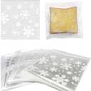 100 PCS Snowflake Cellophane Bags - 5.4 x 6.8 inch Clear Self Sealing Bags for Candy, Cookie, Bakery Supplies