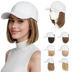Hairro Wig Hat For Women Baseball Cap With Hair Extensions Synthetic Fake Hair 6" 150g #10P22T