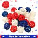 30 Pcs Patriotic Rattan Balls 4th of July Decorative Balls for Bowl 1.8 Inch Red White Blue 250th Anniversary Table Wicker Ball for Bowl Filler Vase Filler Spheres Independence Day Home Decoration