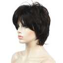 Lydell Short Layered Shaggy Full Wavy Synthetic Wigs (Dark Brown)