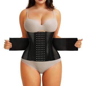 Rosemary Kiss Waist Trainer for Women Men Tummy Control Body Shaper Corset Shapewear Workout Cincher Trimmer Ab Belt (Black, Large)